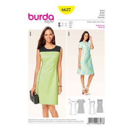 Burda - B6627 - Dress Sewing Pattern with a White Paper Template - 19 x 13 x 1 cm [English Language Instructions not Guaranteed]