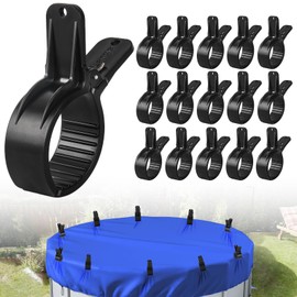 18PCS Pool Cover Clips, 3.1 Inch Not Piercing Scratch Clamps, Antislip Plastic Clips for Above Ground Pools (Small)