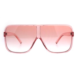 Womens Oversize Mob Color Flat Top Sport Racer Sunglasses Pink