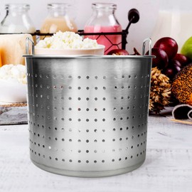 DOITOOL Crawfish Leaky Pot Crawfish Seafood Pot Seafood Boil Pot Stainless Steel Crawfish Pot Crawfish Crab Steamer Pot Strainer Basket Stock Pot Insert for Outdoor Cooking Accessories Silver