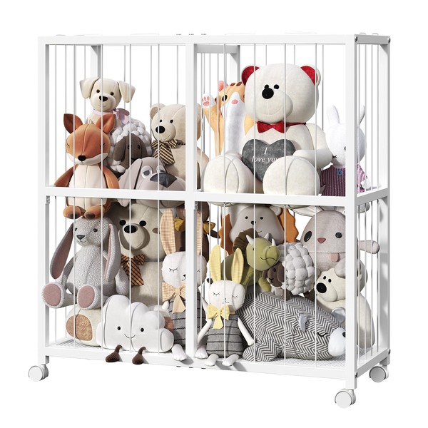 MAHANCRIS Stuffed Animal Storage, Double-Row Zoo Stuffed Animal Net with