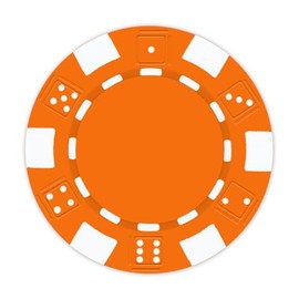 DA VINCI 100 Clay Composite Dice Striped 11.5 gram Poker Chips, Blank Orange Chips for Direct UV Print or Hot Stamping (Orange)