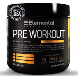 Pre-entrenamiento con Creatina, Hecho por PiSA, 100  natural, Beta-alanina, L-teanina, L-arginina, Ginseng, Electrolitos, 450 mg de Cafena Guaran,... 