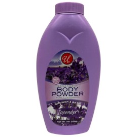 Universal Lavender Scented Absorbent Body Powder - 100% Talc Free, 8oz. (226g)