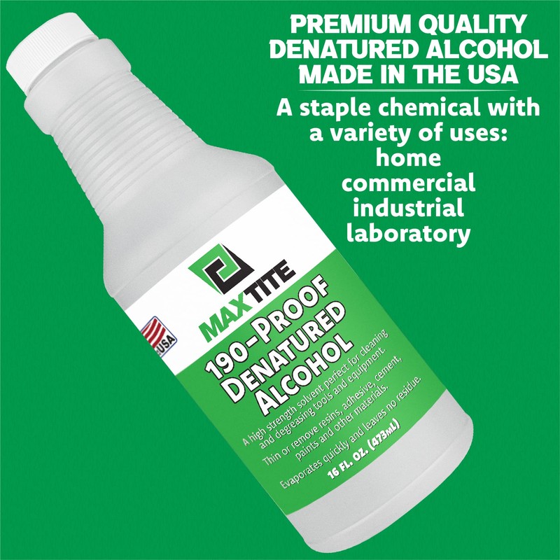 MAXTITE 190-Proof Virgin Denatured Alcohol (16oz, 8)