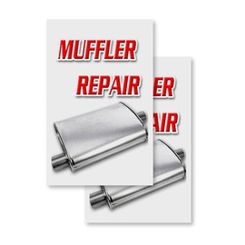 Muffler Repair (2-Pack) 24" x 36" Vinyl Decals | Sign Insert Peel & Stick Decals Stickers Window Signs