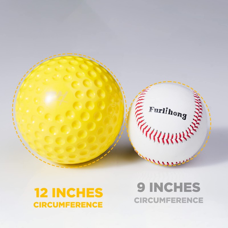 Furlihong 12-Inch Sting-Free Dimpled Training Softballs for 6902BHA Toss Machine,