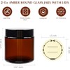 TUZAZO 24 Pack 2 Oz Thick Amber Round Glass Jars