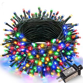 66ft 200 LED Christmas Lights Outdoor, String Lights with 8 Modes Waterproof, Plug in Christmas Tree Lights Green Wire for Indoor House Yard Wedding Holiday Decorations, Multicolor