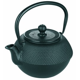 IBILI Cast Iron Black Teapot, 0.3 Litres, Enamel Interior, Induction Safe, 13 x 13 x 9 cm