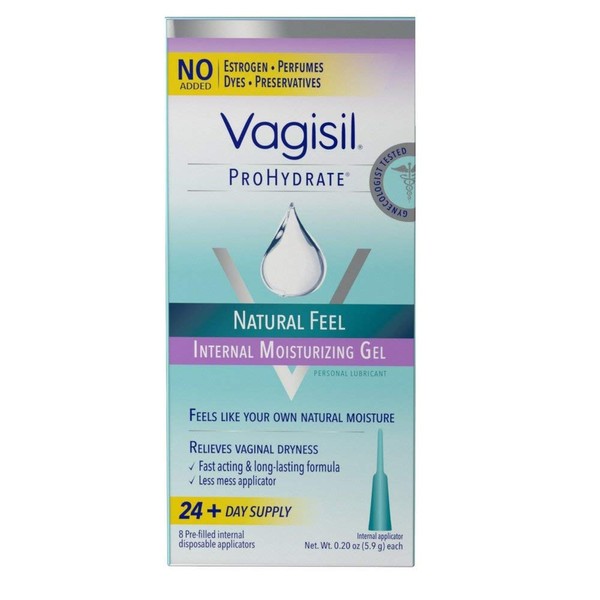 Vagisil ProHydrate Natural Feel Internal Moisturizing Gel 8 ea (Pack of 2)