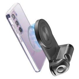 Cellularline - PICS MAG - Magnetic Bluetooth holder for taking photos with smartphones - Equipped with remote control for remote shooting - 180° rotation - Black