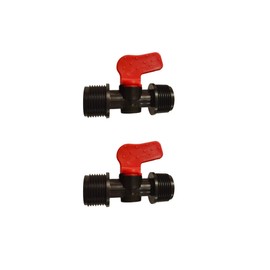 Shut-off Valve Ball Valve PP Connector for Drip Hose PN6 Clamp Fitting Valve AG 3/4 x AG 3/4 Pack of 2