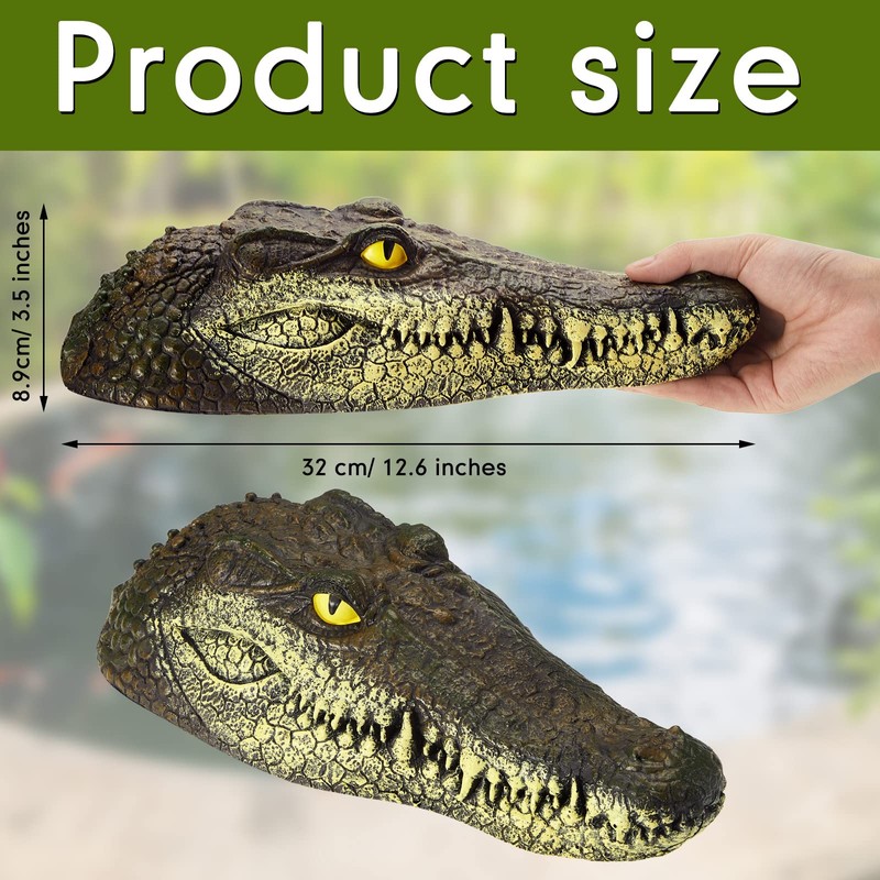 Yulejo Pond Floating Alligator Head Decoy Pool Accessories 12.6 Inches