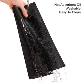 Myir JUN Table Mats Set of 4, Place Mats Table Placemats Washable Non-slip Heat Insulation Woven Vinyl for Kitchen Dinning Restaurant 18"X12" (Black)