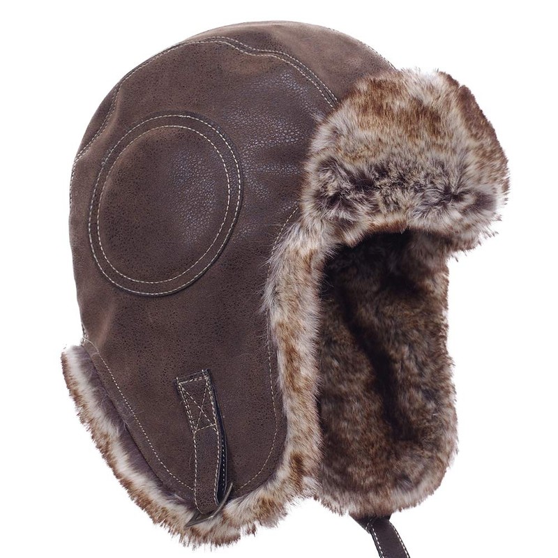Russian Ushanka Cossack Trooper Trapper Aviator Pilot Hat Fur Lined