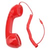 Retro Phone Handset, Vintage Retro 3.5Mm Telephone Handset Cell Phone Receiver, Radiation Proof Handheld Cell Phone Microphone for Mobile Phones Computers (Red)