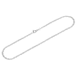 NKlaus Anklet 925 Sterling Silver 26 cm Double Anchor Chain Women's Anchor Anklet 12538, Sterling Silver, No gemstone
