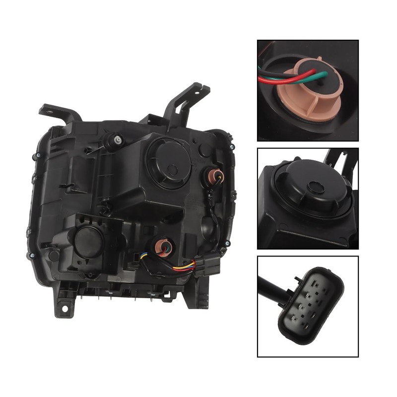 Left+Right Headlights Assembly Compatible with 2014-2019 Sierra 1500 2500HD 3500HD