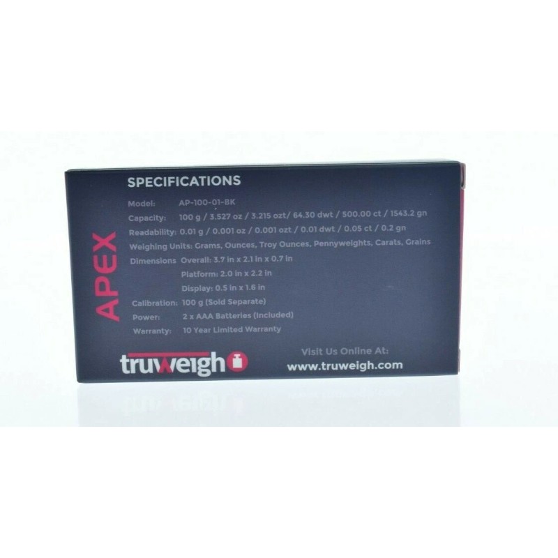 TRUWEIGH APEX - DIGITAL MINI SCALE - 100 X 0.01G