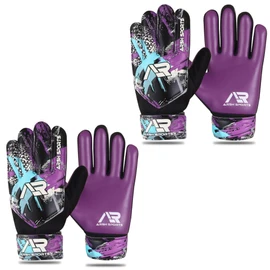 Arsh Sports 2Pack Goalkeeper Gloves for Kids, Youth and Adult Football Soccer Goalie Gloves with 4-mm Latex Spine & Double Wrist Protection (Purple, Size 4 Suitable for 6 to 9 Years Old)