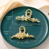 Flower Gold Hair Clip Rhinestone Fancy Hair Claw Clips for