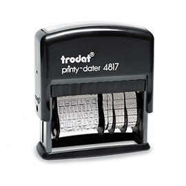 Trodat Printy 4817B Word Tape Rolling Stamp (Former 4812), Date Plus Weekdays, Self-Inking Imprint, Black, 48 x 3.8 mm