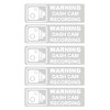 3.5x1.1 inch 5pcs Clear White Warning Dash Cam Recording Sticker,
