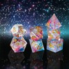 Resin Dice Set 7 Pieces, Sharp DND Dice Set with