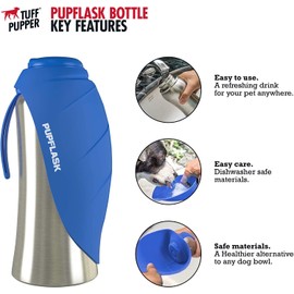 PupFlask Large Dog Water Bottle | 27 or 40 OZ Stainless Steel | Convenient Dog Drink Dispenser | Puppy Travel Water Bowl | Portable Pet Hydration Bottle | Leak Proof | Perfect Size for All Breeds