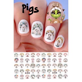 KoB Pigs & Balloons Waterslide Nail Art Decals Set of 50 Instructions & Bonus