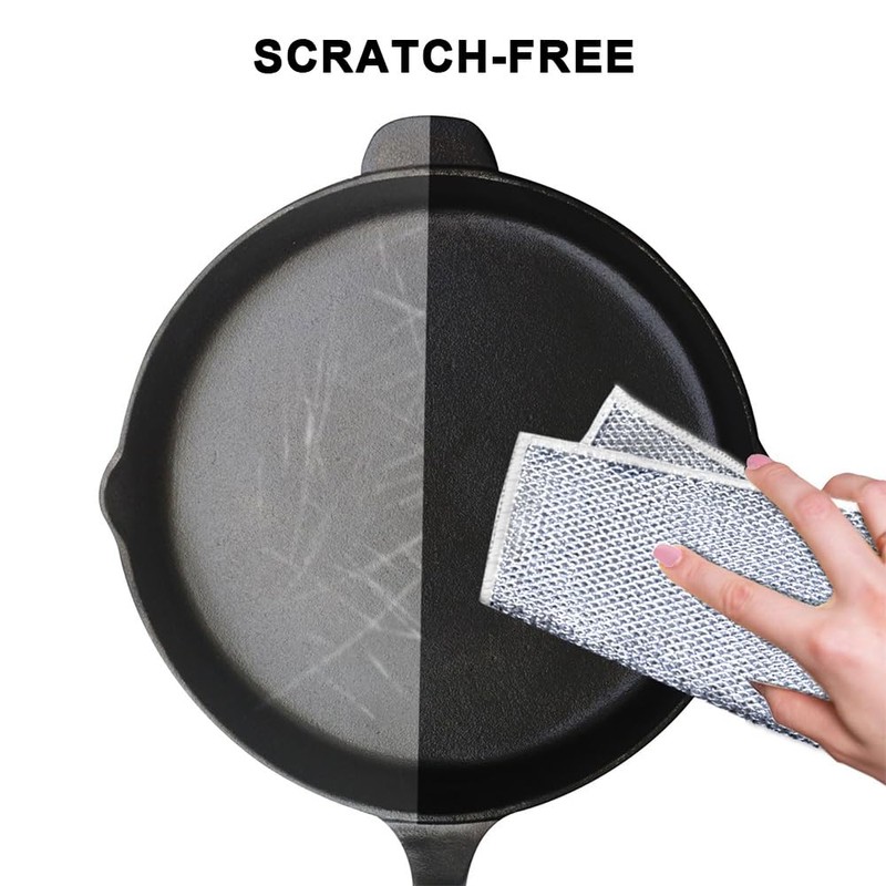 Sopurrrdy Double Layer Dishwashing Rags - 8 Pcs, Multipurpose Non-Scratch