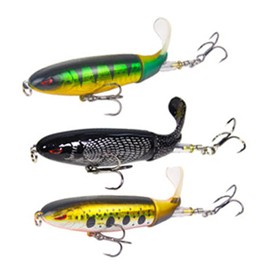 TUXIBIN Fishing Lure, Artificial Bait Set, Wobbler Floating Artificial Bait with Rotating Rubber Tail for Pike, Perch, Zander, Fishing Bait B3-2