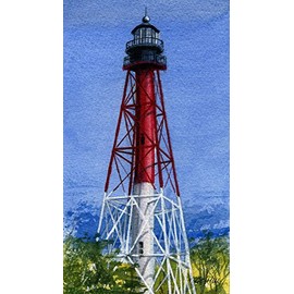Crooked River Lighthouse Carrabelle Florida Matted Watercolor Art Prints