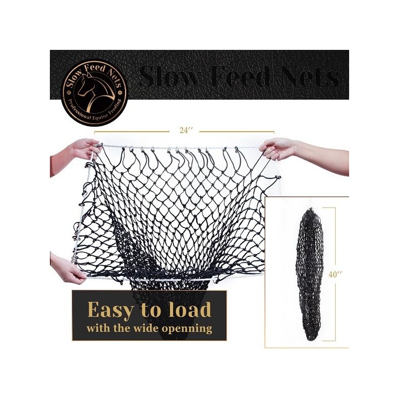 Bloomoak Slow Hay Feeder, 40" Hay Net with 2" Hole