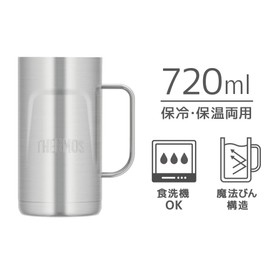 Thermos JDK-720 S2 Vacuum Insulated Mug, 24.3 fl oz (720 ml), Stainless Steel 2