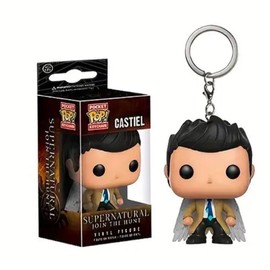 Funko Pocket Pop Keychain - Supernatural Action Figures: Castiel, Dean Winchester, Sam Winchester - Color: Castiel With Wings