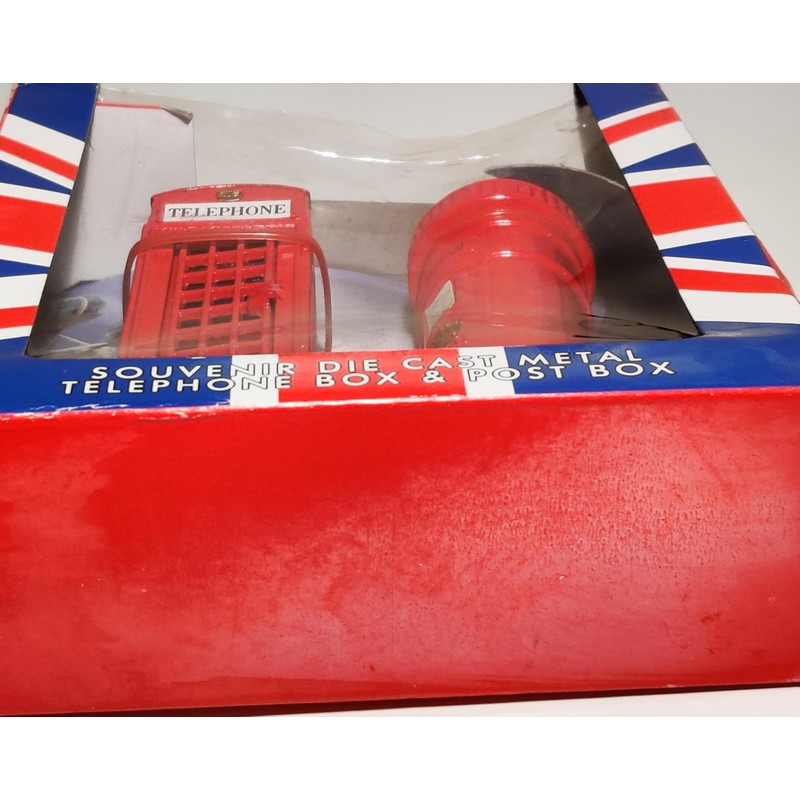 TELEPHONE BOX AND POST BOX DIE CAST METAL SET