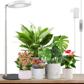 LORDEM LORDEM Grow Light, LED Plant Light for Indoor Plants Growing, Full Spectrum Desk Growth Lamp with Automatic Timer for 4H/8H/12H, 4 Dimmable Levels, Height Adjustable 9.8"-30.6"