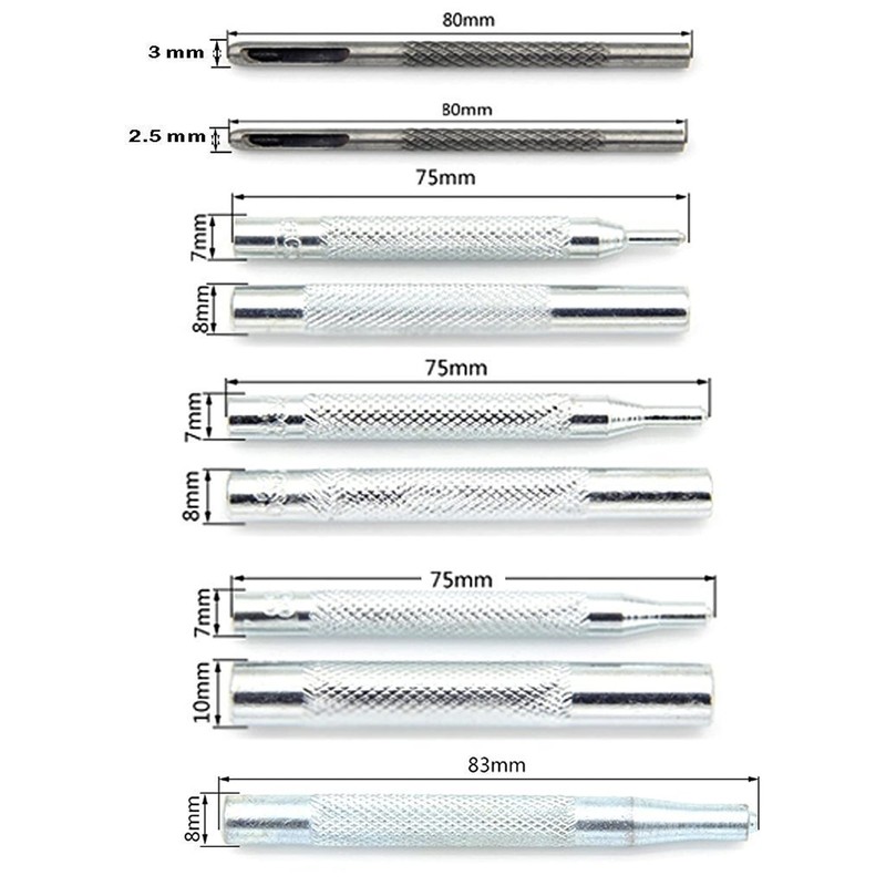 Yosugar Leather Craft Tools, 11Pcs Punch Snap Kit, Rivet Setter