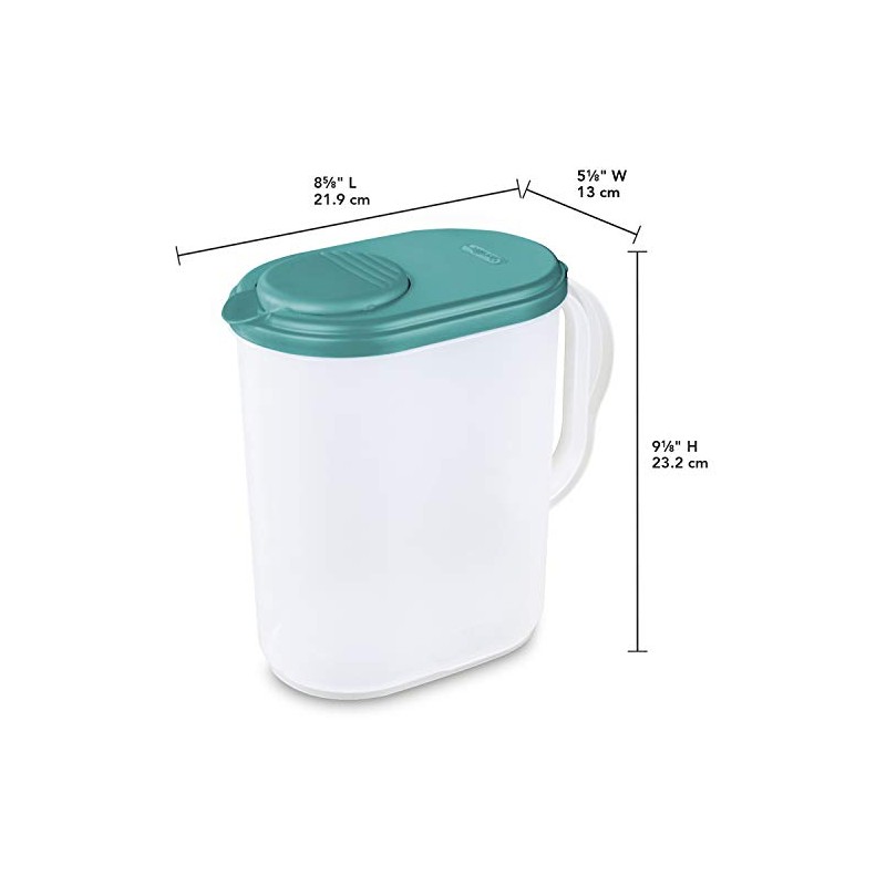 Sterilite 1 Gallon Pitcher, Spout and Handle for Easy Pouring