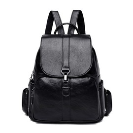 BUKESIYI CCJP78126 Women's Backpack, Mini Backpack, Pochette, Large Capacity, Waterproof, Rucksack Backpack for Women, PU Leather, Black
