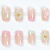 3D Flower Press on Nails False Nails Medium Square Coffin