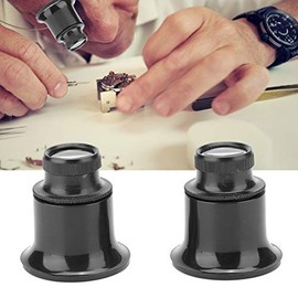 Lupa de Reparación de Relojes, 2 Piezas 20X para Joyas y Relojero - Ocular de Precisión para Mecánico - Accesorios de Ayuda para Mala Vista