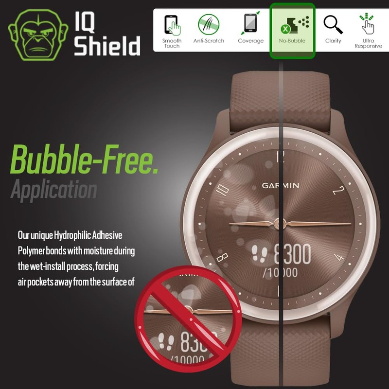 IQShield Screen Protector Compatible with Garmin Vivomove Sport (6-Pack) Anti-Bubble
