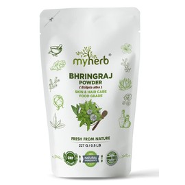 MYHERB 100% Natural Organic Bhringraj Powder (Eclipta Alba) || Ayurvedic Powder || For Use, Food Grade - Skin, Hair & Internal Care || For Men and Women - 227 Gm/0.5 Lbs