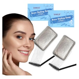 2 Piezas Cera Para Cejas Jabón Fijador Traslucido