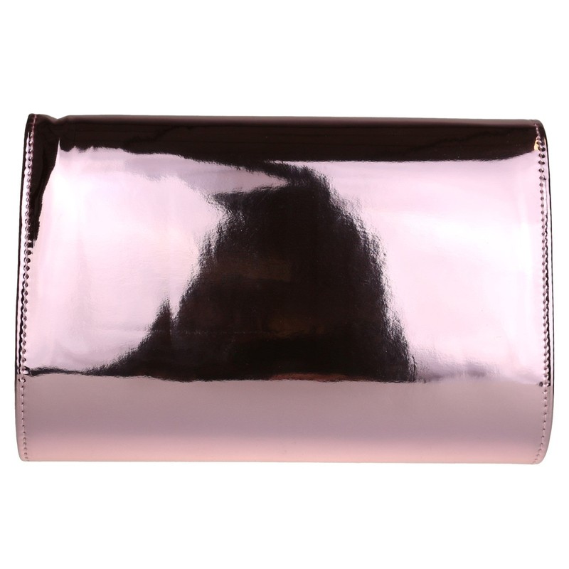 Girly HandBags Glossy Plain Clutch Bag -- Pink