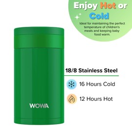 Kids Stainless Steel Flask for Hot & Cold Food 450ml with Spoon - Wide Mouth 100% Leakproof Food Flasks for Hot Food Kids - Easy Open Lid Insulated Food Jar for Children