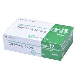 Nichiban Ultra Hypoallergenic Non-Woven Bandage, Skinagate Mesh, 0.5 inch (12 mm) Width, 23.4 ft (7 m) Roll, 24 Rolls
